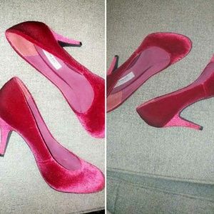 American rag red velvet vintage heels
